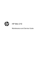 HP Mini 110-3800 HP Mini 210 Maintenance and Service Guide