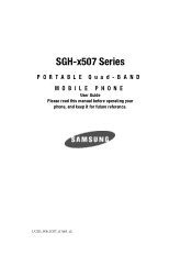 Samsung SGH-X507 User Manual (user Manual) (ver.d2) (English)