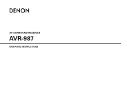 Denon AVR 987 Owners Manual