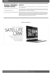 Toshiba Satellite L30W PSDM2A-00J002 Detailed Specs for Satellite L30W PSDM2A-00J002 AU/NZ; English