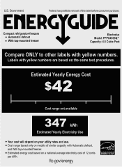Frigidaire FFPS4533QM Energy Guide