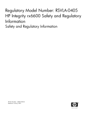 HP Integrity rx6600 Safety and Regulatory Information Guide - HP Integrity rx6600 Server