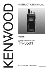 Kenwood TK-3501 Instruction Manual
