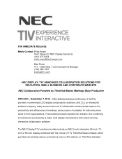 NEC V552-THL Launch Press Release