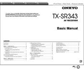 Onkyo TX-SR343 User Manual