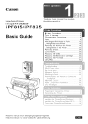 Canon imagePROGRAF iPF815 iPF815/iPF825 Basic Guide No.1
