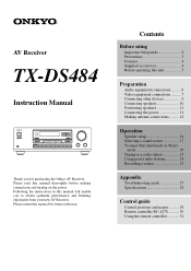 Onkyo TX-DS484 Owner Manual