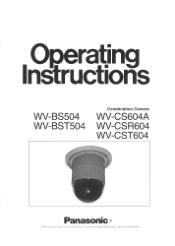 Panasonic WVCS604A WVBS504 User Guide