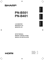 Sharp PN-B501 PN-B401 | PN-B501 Quick Start Guide