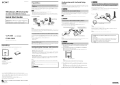 Sony PCWA-DE80 Quick Start Guide