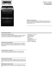 Zanussi ZCV69360XA Specification Sheet