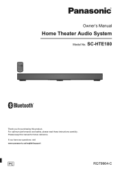 Panasonic SC-HTE180 Owners Manual