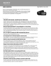 Sony HDR-CX430V Marketing Specifications