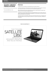 Toshiba Satellite L850 PSKDLA-0C800S Detailed Specs for Satellite L850 PSKDLA-0C800S AU/NZ; English
