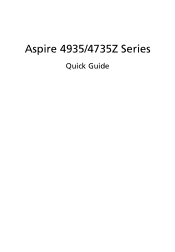 Acer Aspire 4735ZG Quick Start Guide