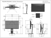 Dell P2219H Outline Dimensions