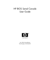 HP Xw460c HP BIOS Serial Console User Guide