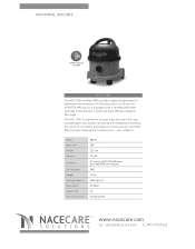NaceCare NVR 170H NVR 170H Industrial Vacuum Product Spec Sheet