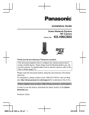 Panasonic KX-HNC800B Installation Guide