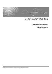 Ricoh Aficio SP 204SN User Guide