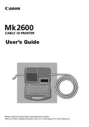 Canon MK 2600 Mk2600 Users Guide