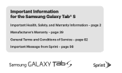 Samsung SM-T807P Legal Spt Tab S Sm-t807p Kit Kat English Important Information Booklet Ver.kk_f3 (English(north America))