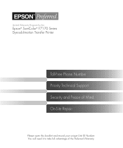 Epson SureColor F7170 Warranty Statement