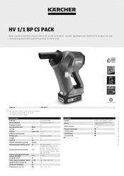Karcher HV 1/1 Bp Cs Pack Product information