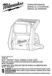 Milwaukee Tool M18 ROVER Dual Power Flood Light Operators Manual