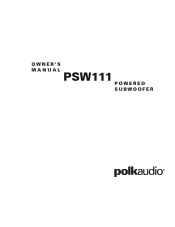 Polk Audio PSW111 PSW111 Owner's Manual