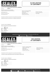 Sealey PC200 Declaration of Conformity