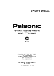 Palsonic TFTV421080HD Owners Manual