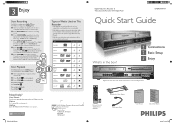 Philips DVDR3545V Quick start guide