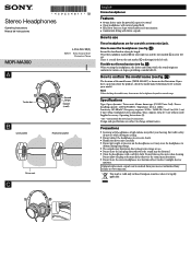 Sony MDR-MA300 Operating Instructions