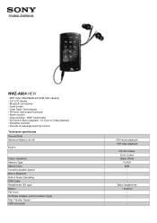 Sony NWZ-A864BLK Brochure