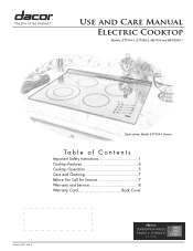 Dacor ETT304 User Manual - Electric Cooktop
