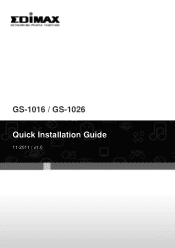 Edimax GS-1026 Quick Install Guide