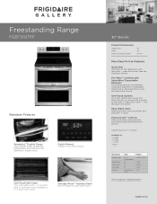 Frigidaire FGEF302TPF Product Specifications Sheet