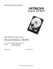Hitachi HDS723020BLA642 Specifications