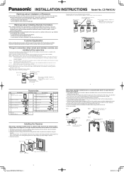 Panasonic WU-144MF1U9E CZ-RWC1U Installation Manual