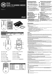 Asus TX GAMING MOUSE MINI Quick Start Guide Multiple Languages