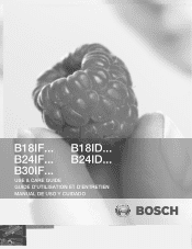 Bosch B24IF70SLS Use & Care Manual