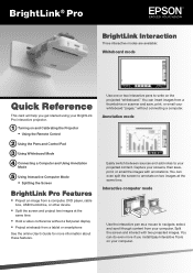 Epson BrightLink Pro 1410Wi Quick Reference