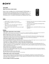 Sony GTK-XB90 Marketing Specifications