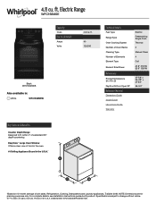 Whirlpool WFC150M0E Specification Sheet