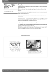 Toshiba PX30t PQQ32A-01U02R Detailed Specs for All In One PX30t PQQ32A-01U02R AU/NZ; English