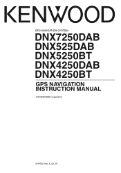 Kenwood DNX4250BT User Manual