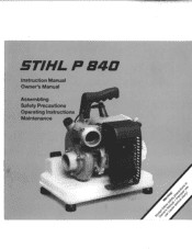 Stihl P 840 Motor Pump Instruction Manual