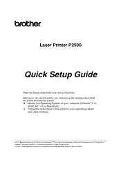 Brother International HL-P2500 Quick Setup Guide - English