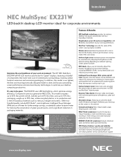 NEC EX231W MultiSync EX231W-BK : spec brochure